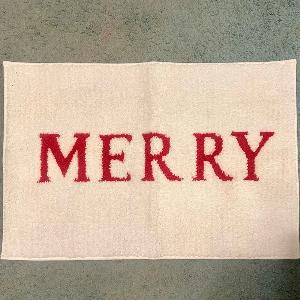 Threshold Red and White 'Merry' Holiday Doormat